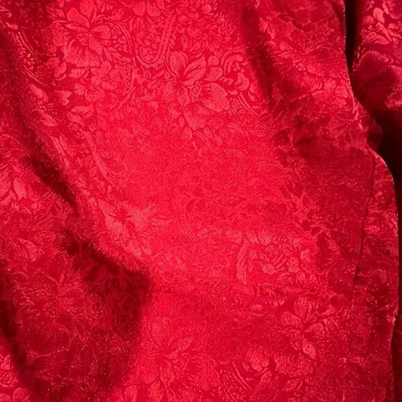 DELICATES 2 piece, women's size S, polyester pajamas set, red satin feel - Picture 9 of 10